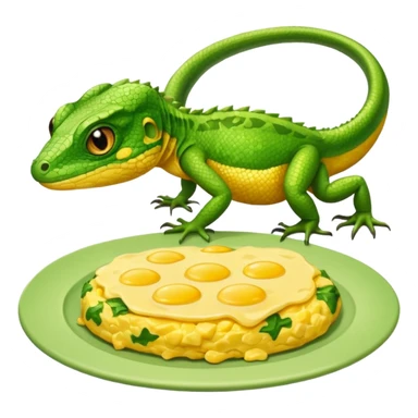 lizard eating omelette sticker