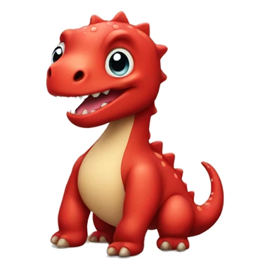 Cute red dino sticker