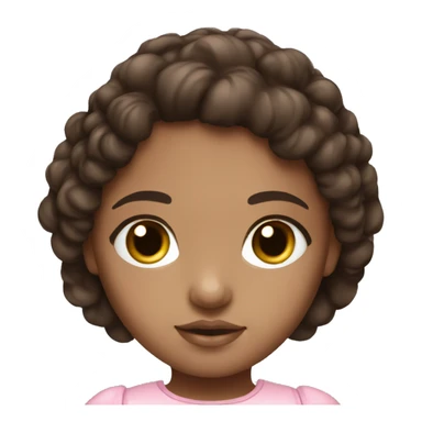 Brown doll eyes, dark brown hair, feminine, pink, girl, angelic sticker