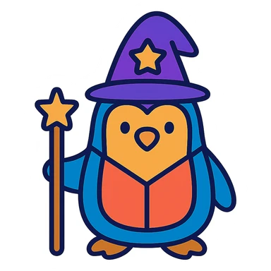penguin wizard sticker