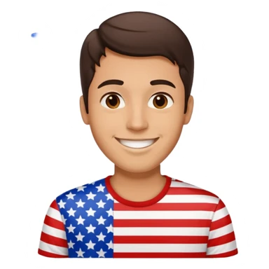 4th of july brunette man sticker