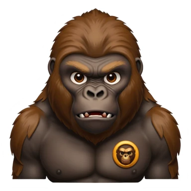 A gorilla angry face with realstick symbol sticker