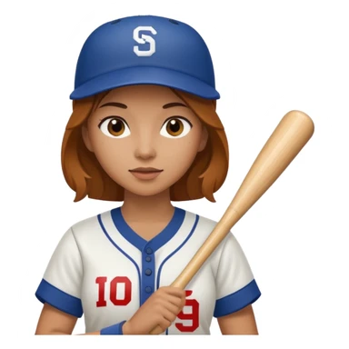 woman baseball player sticker