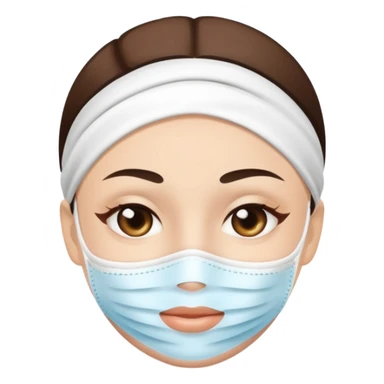 face skincare with mask white pack sticker