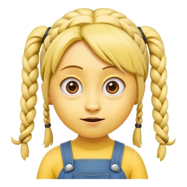 yellow minion character with girl hair, pigtails sticker