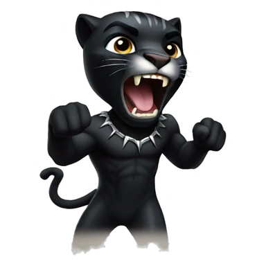 Black panther roaring  sticker