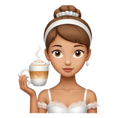 give me a ballerina with a cappuccino mug as her head sticker