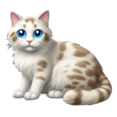A ragdol cat with blue eyes is sitting on the windowsill sticker