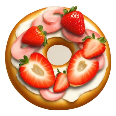 A bagel with strawberries  sticker