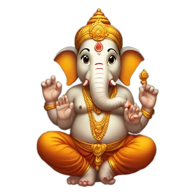 ganesh ji with anrgy face sticker