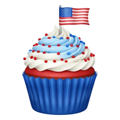 4th of july cupcake flag sticker