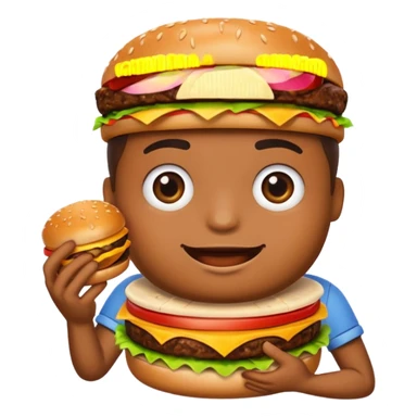 pleading emoji holding burger sticker