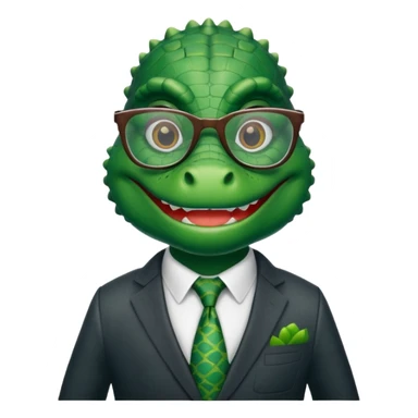 alligator with clothes and wearing glasses sticker