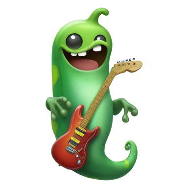 Happy slimy slug playing electric guitar sticker