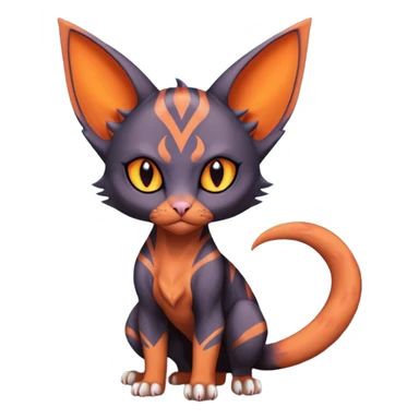 Noivern-Litten-Sphynx-Noibat-Torracat-Lykoi-fusion sticker