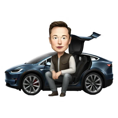 Elon musk in a Tesla  sticker