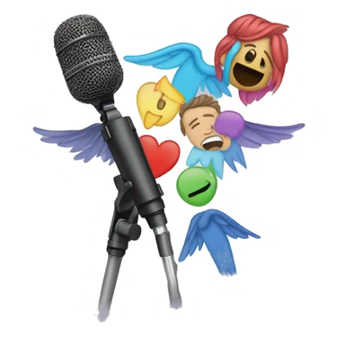 One direction microphone colors as emojis with wings around Liam’s  sticker