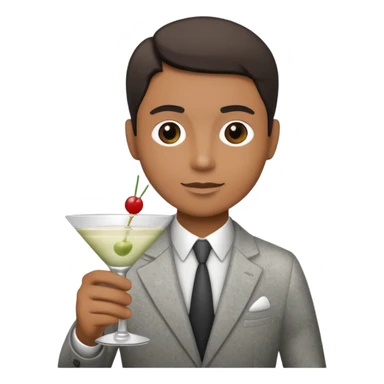 a pile of dust holding a martini sticker