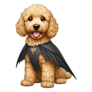 Short haired wavy blonde golden doodle with bat wings sticker