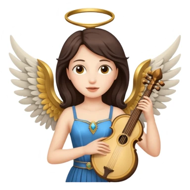 Muse of inspiration with wings and a lyre in her hand sticker