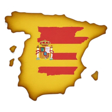 Spanish map with flag colors red and yellow horizontal sticker