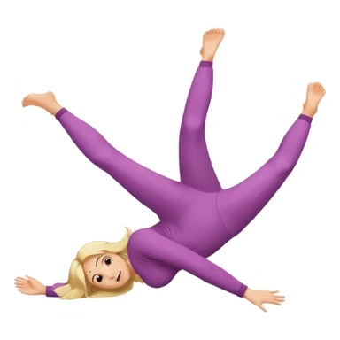 Blonde girl laying on stomach kicking her feet in the air and blushing sticker