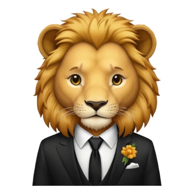 lion black tie sticker