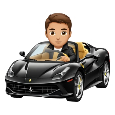 cool dude in black jacket drive a Ferrari  sticker