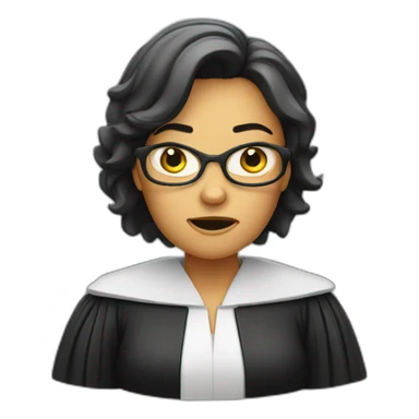 angry female judge standing sticker