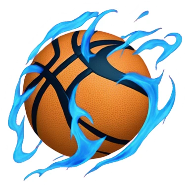Basketball with pink and blue flames sticker