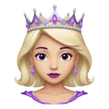 Purple shadow rose with silver tiara sticker