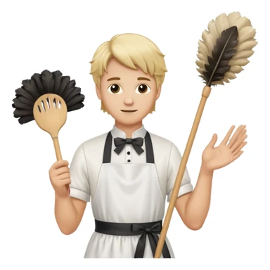 blond male maid sticker