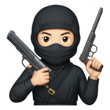 Dame un ninja sin boca con pistola  sticker