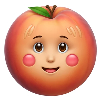 Peach emoji with hand imprint sticker