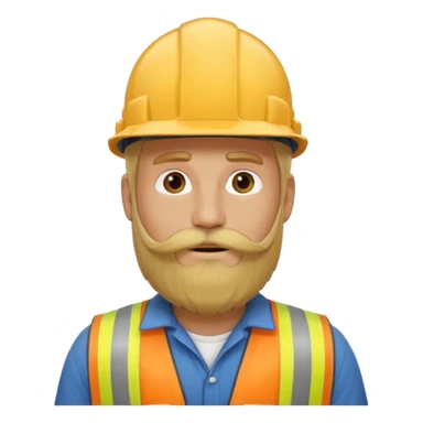 blond man with long beard construction worker sticker