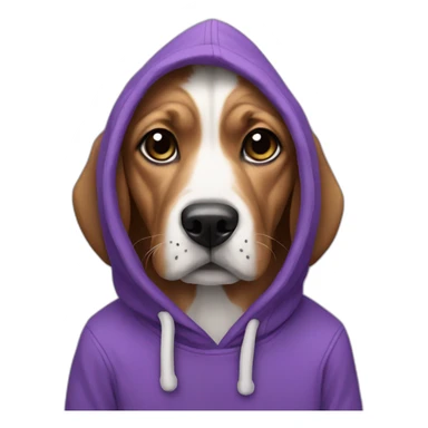 dog with purple hoodie sticker