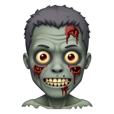 make a black man zombie with a sarcastic smile  sticker