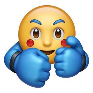 Give me a punching emoji with a blue gradient and transparency. sticker