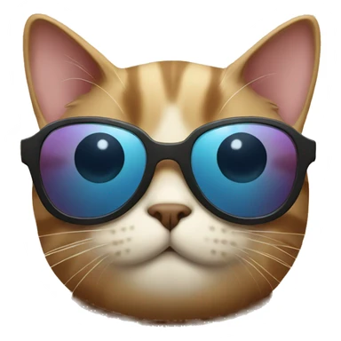Cat with sunglasses kisses sticker