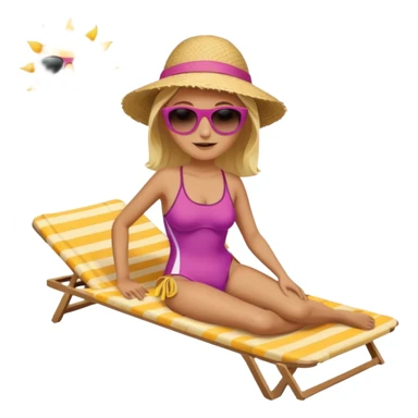 Tanning at the beach sticker