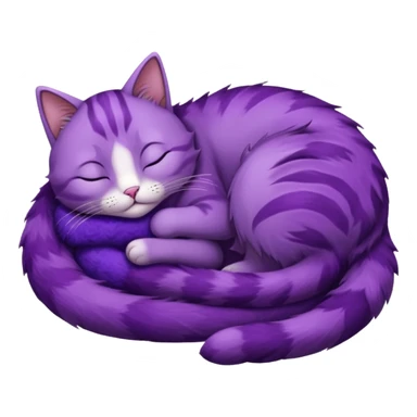 Un gato morado que este durmiendo en un alfombra con los ojos cerrados sticker