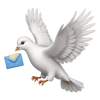 a dove flies with a letter in its paws sticker
