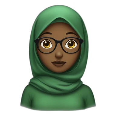 black-girl-with-glasses-wearing-green-hijab sticker