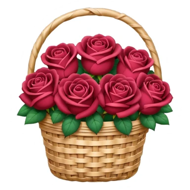 burgundy Valentine’s day rose basket sticker