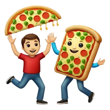Pizza and taco dancing together sticker