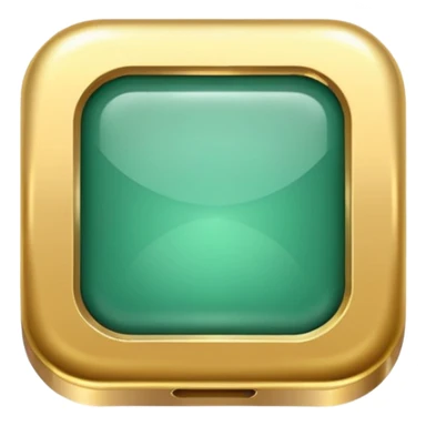 Jade and gold style rounded square icon button sticker
