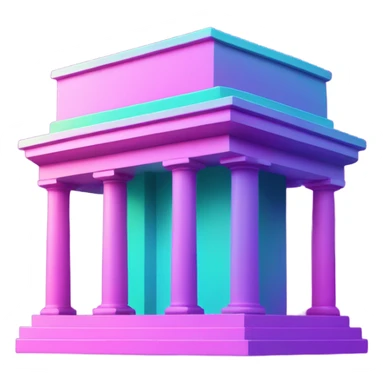 Vaporwave color themed bank emoji sticker