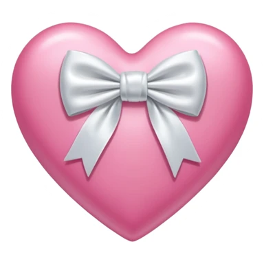pink heart with white bow sticker