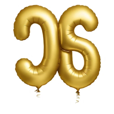 The number 2025 in gold foil balloon sticker