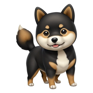 Black Shiba Inu dog pooping sticker